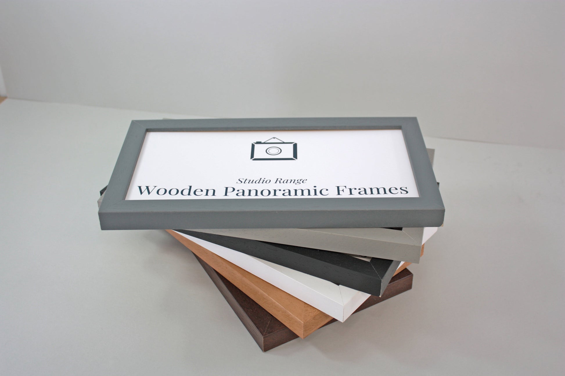 Walnut Colour Panoramic Picture Frames - Studio Range - PhotoFramesandMore - Wooden Picture Frames