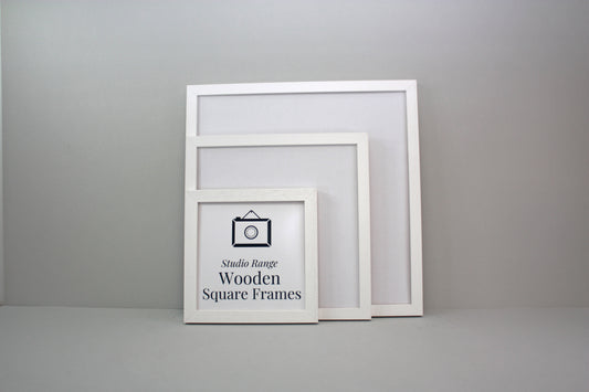 White - Square Wooden Frames | Standard Size Frames - PhotoFramesandMore - Wooden Picture Frames