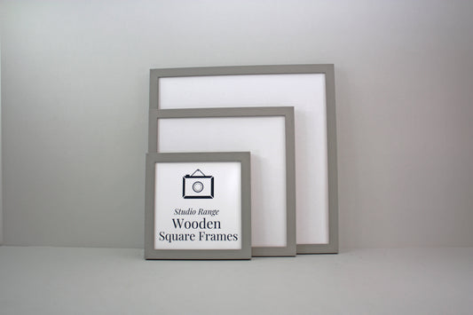 Pale Grey - Square Wooden Frames | Standard Size Frames - PhotoFramesandMore - Wooden Picture Frames