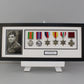 Personalised Military and Service Medal display Frame for Six Medals and one 6x4" Photograph. 20x50cm.War Medals. - PhotoFramesandMore - Wooden Picture Frames