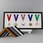 Medal Display frame for Five Medals. 25x60cm. - PhotoFramesandMore - Wooden Picture Frames