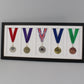 Medal Display frame for Five Medals. 25x60cm. - PhotoFramesandMore - Wooden Picture Frames