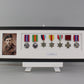 Personalised Military Medal display Frame for Seven Medals and a 6x4" Photograph. 20x60cm.  War Medals. - PhotoFramesandMore - Wooden Picture Frames