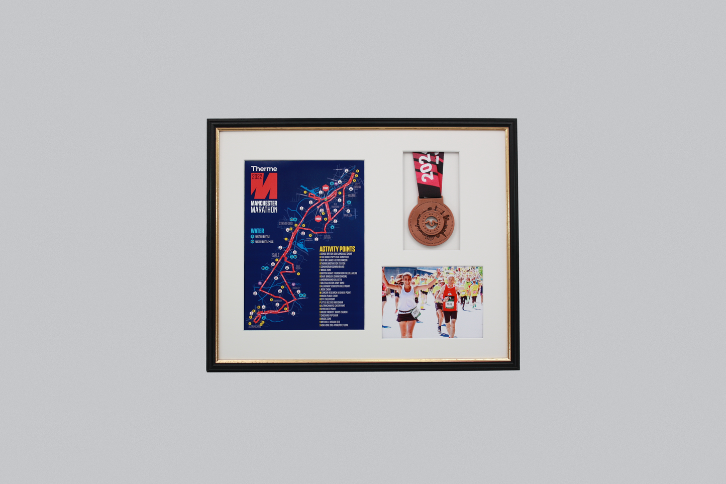 Medal display Frame with Apertures for  Portrait A4 Map or certificate & 5x7" Photo. Traditional Style