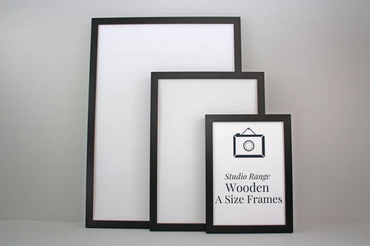 Black A-Size Frames - A1, A2, A3, A4 Size Wooden Poster Frame - PhotoFramesandMore - Wooden Picture Frames