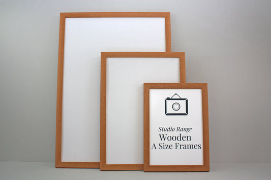 Oak Colour A-Size Frames - A1, A2, A3, A4 Size Wooden Poster Frame - PhotoFramesandMore - Wooden Picture Frames