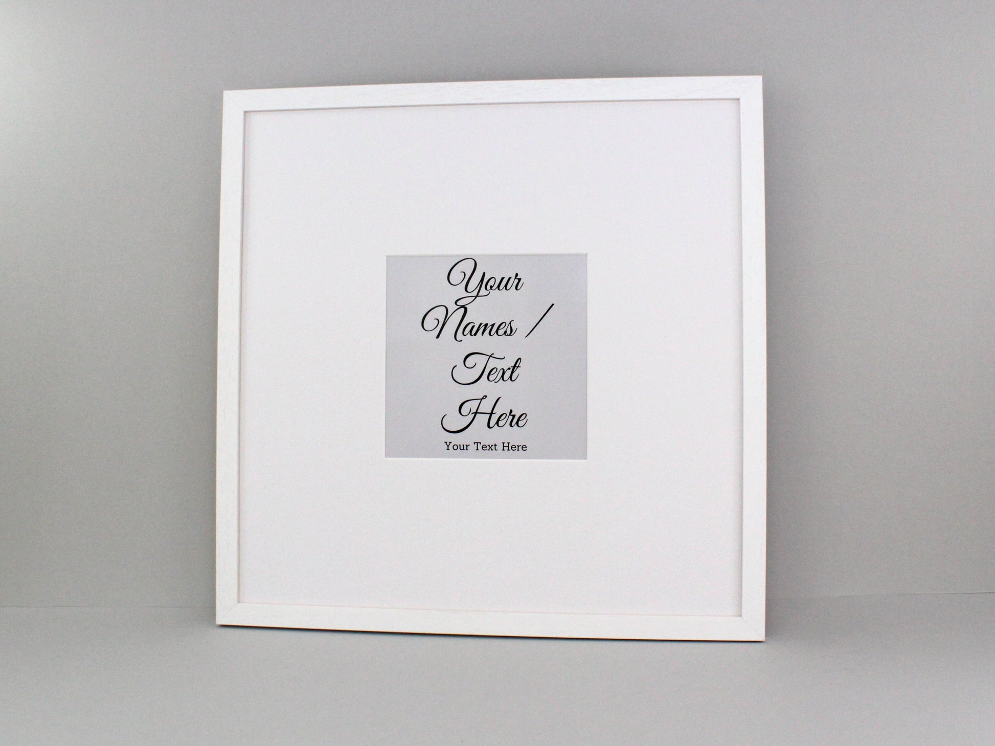 Wedding Signing Frames. 50x50cm. With 8x8inch Aperture for personalised Name/Quote or for a Photo. Wedding Guestbook. - PhotoFramesandMore - Wooden Picture Frames