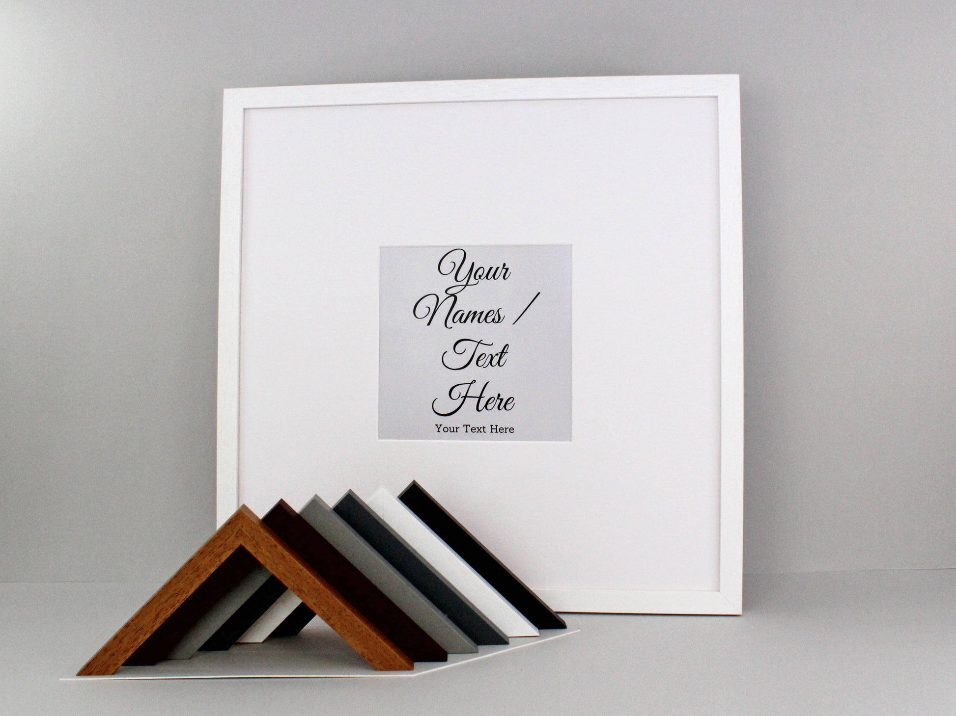 Wedding Signing Frames. 50x50cm. With 8x8inch Aperture for personalised Name/Quote or for a Photo. Wedding Guestbook. - PhotoFramesandMore - Wooden Picture Frames
