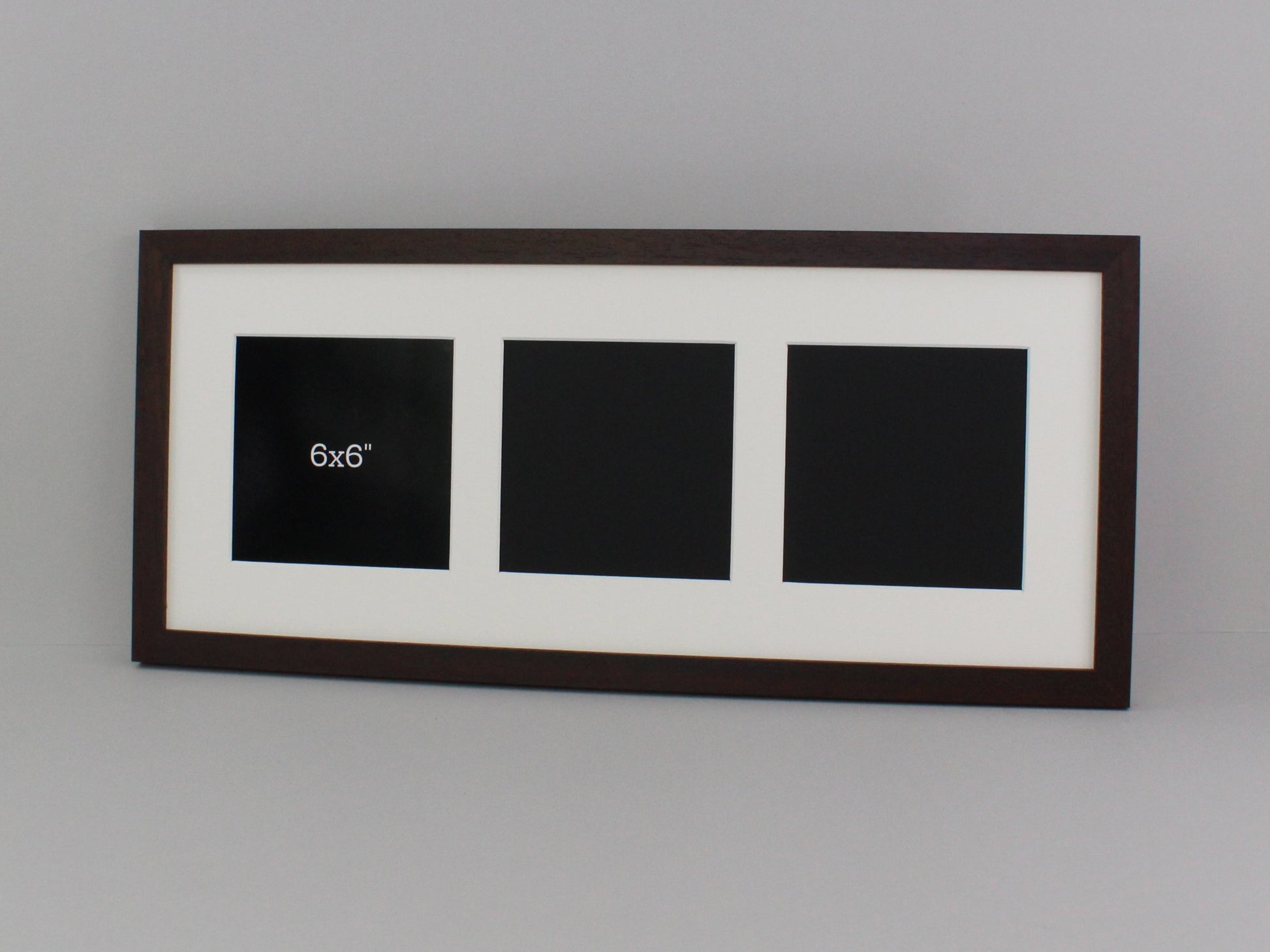 Suits Three 6x6" Photos. 25x60cm Multi Aperture Photo Frame. - PhotoFramesandMore - Wooden Picture Frames