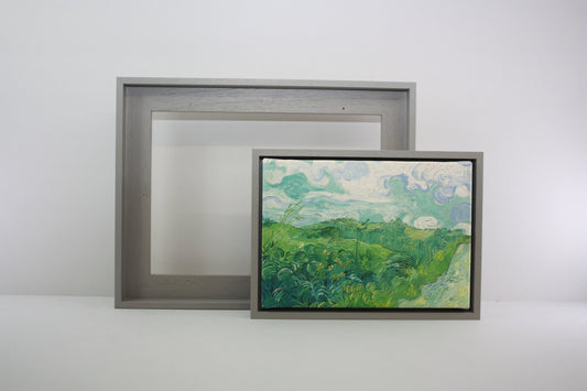Pale Grey - Wooden Tray Frames. 22mm Deep. Standard Size. Floating Effect Frames for Canvases.