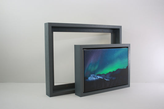 Dark Grey - 40mm Deep Canvas Tray Frames.  Standard Sizes. Floating Effect Frames for Canvases.