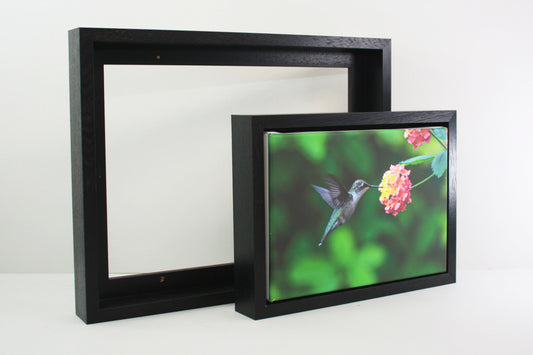 Black - 40mm Deep Canvas Tray Frames.  Standard Sizes. Floating Effect Frames for Canvases.