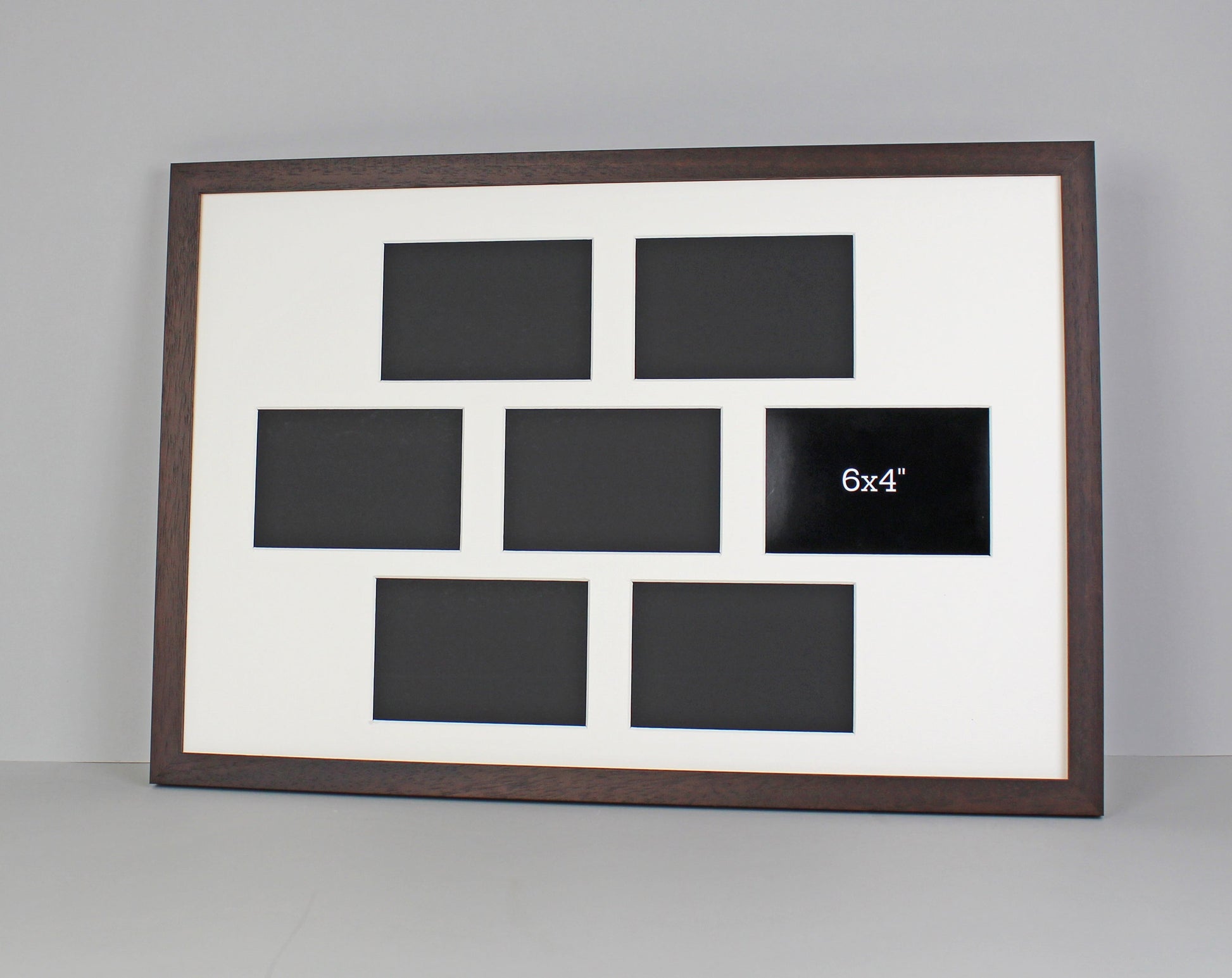 Suits Seven 6x4" photos. 40x60cm. Wooden Multi Aperture Photo Frame. - PhotoFramesandMore - Wooden Picture Frames