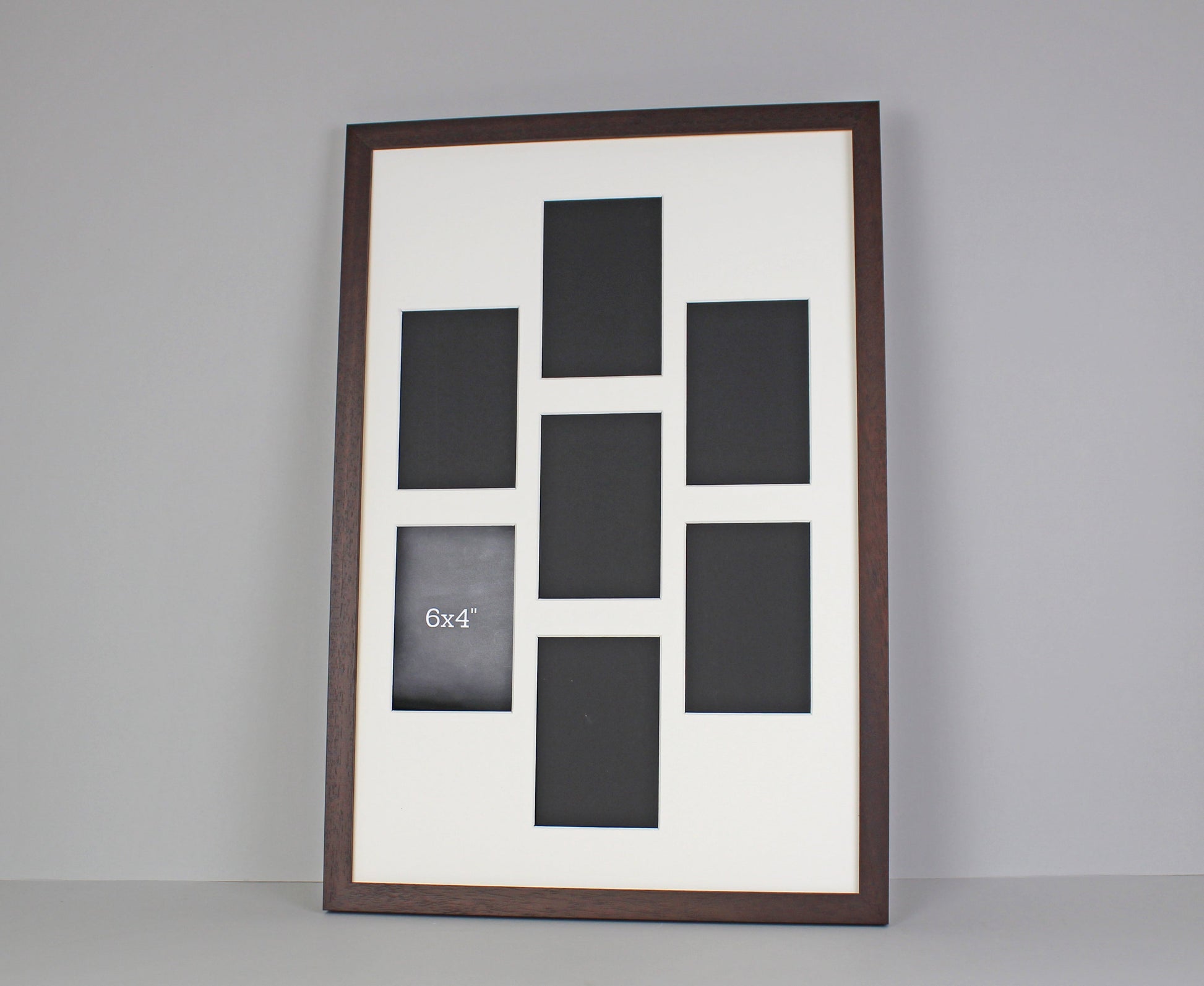 Suits Seven 6x4" photos. 40x60cm. Wooden Multi Aperture Photo Frame. - PhotoFramesandMore - Wooden Picture Frames