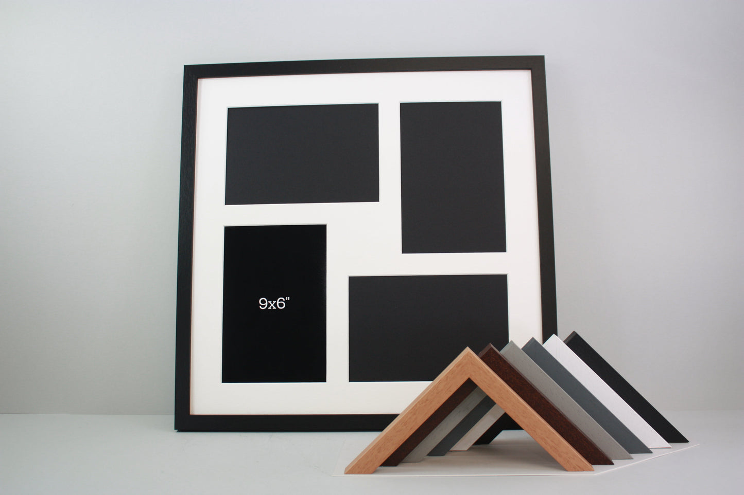 Suits Four 9x6" photos. 50x50cm. Wooden Multi Aperture Photo Frame. - PhotoFramesandMore - Wooden Picture Frames