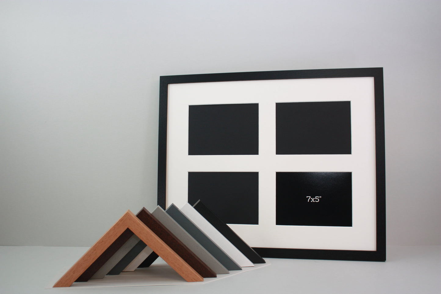 Suits Four 5x7" Photos.40x50cm. Wooden Multi Aperture Photo Frame. - PhotoFramesandMore - Wooden Picture Frames