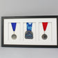 Medal Display frame for Three Medals. 25x50cm. - PhotoFramesandMore - Wooden Picture Frames