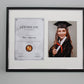 Traditional Style Graduation Frame with Photo. Suits an A4 Sized Certificate and a 10x8" Photo. - PhotoFramesandMore - Wooden Picture Frames