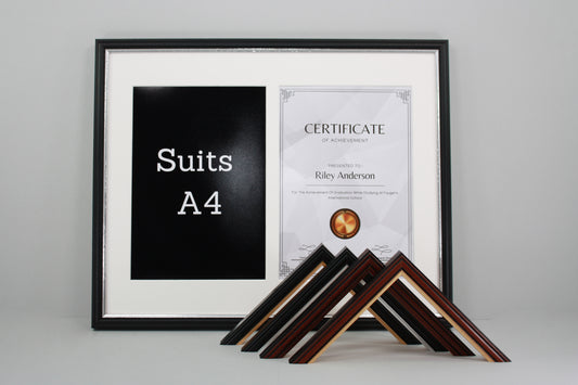 Traditional Style Graduation Frame. Suits Two A4 Certificates - PhotoFramesandMore - Wooden Picture Frames