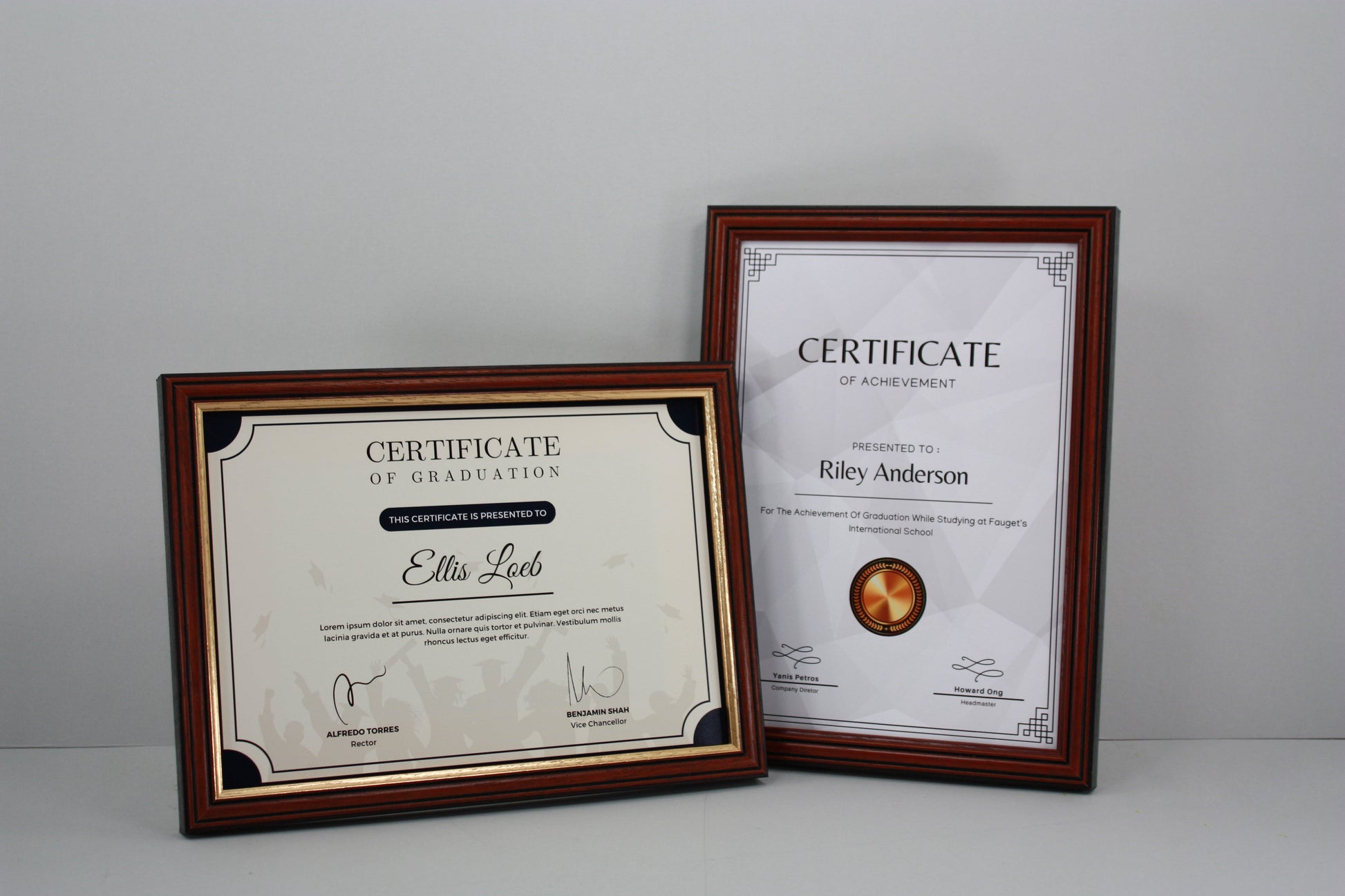 Traditional Style Graduation Frame. Suits Two A4 Certificates - PhotoFramesandMore - Wooden Picture Frames