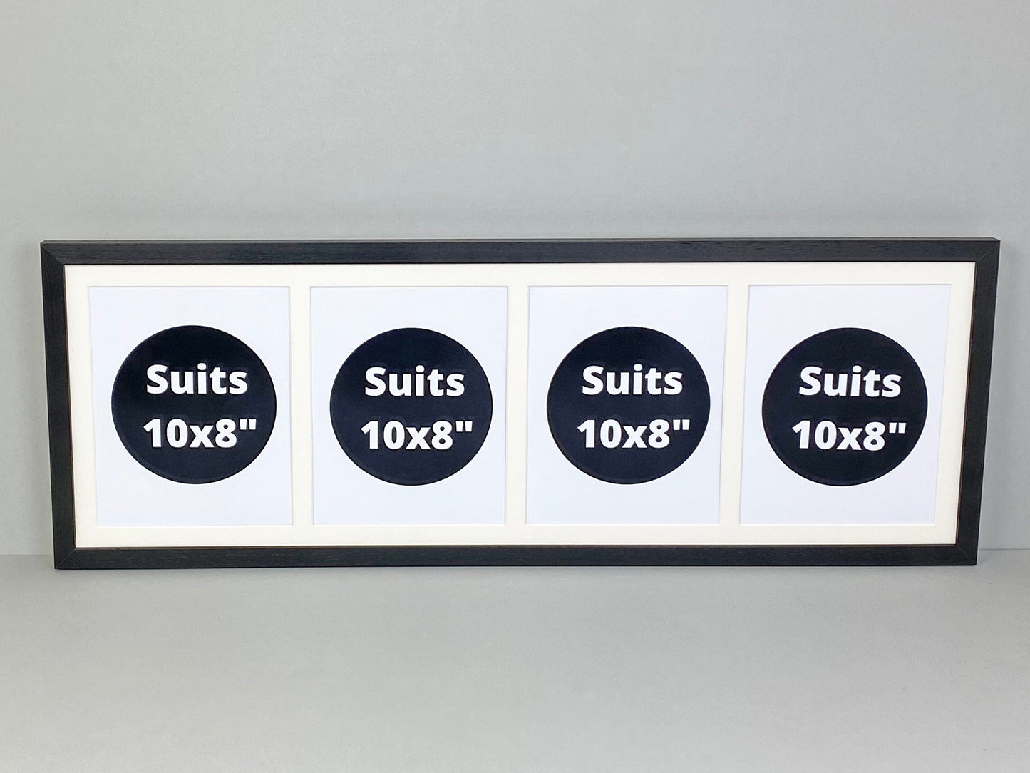 Suits Four 10x8" Photos. 30x90cm. Wooden Multi Photo Frame. - PhotoFramesandMore - Wooden Picture Frames