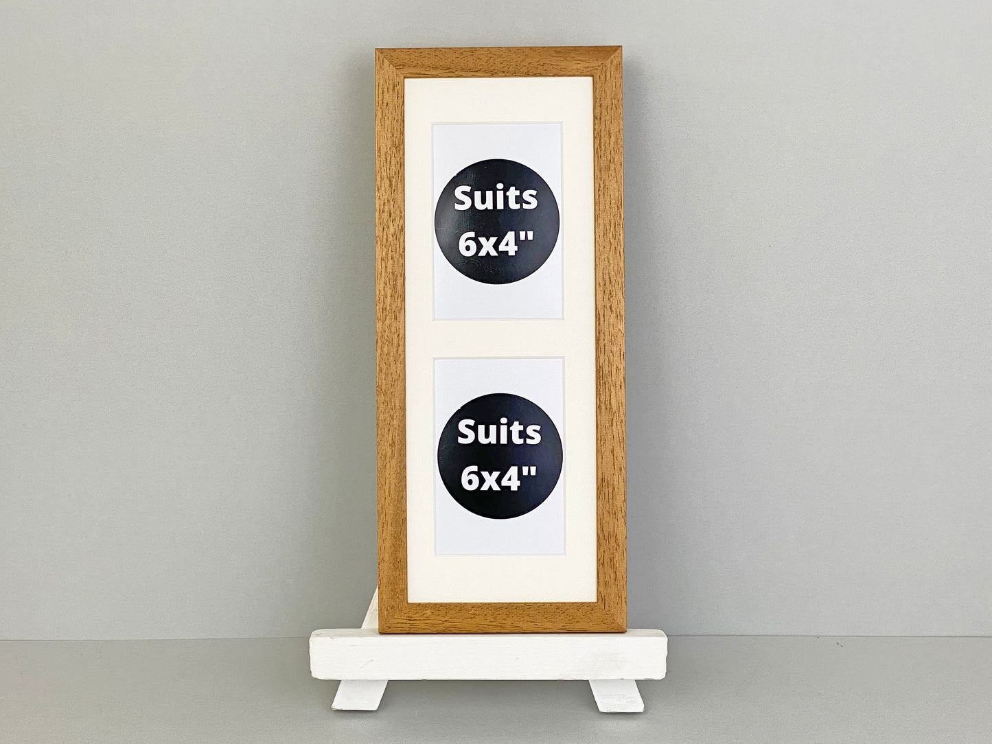 Suits Two 6x4" photos. 15x40cm. Portrait or Landscape. Wooden Collage Photo Frame. - PhotoFramesandMore - Wooden Picture Frames