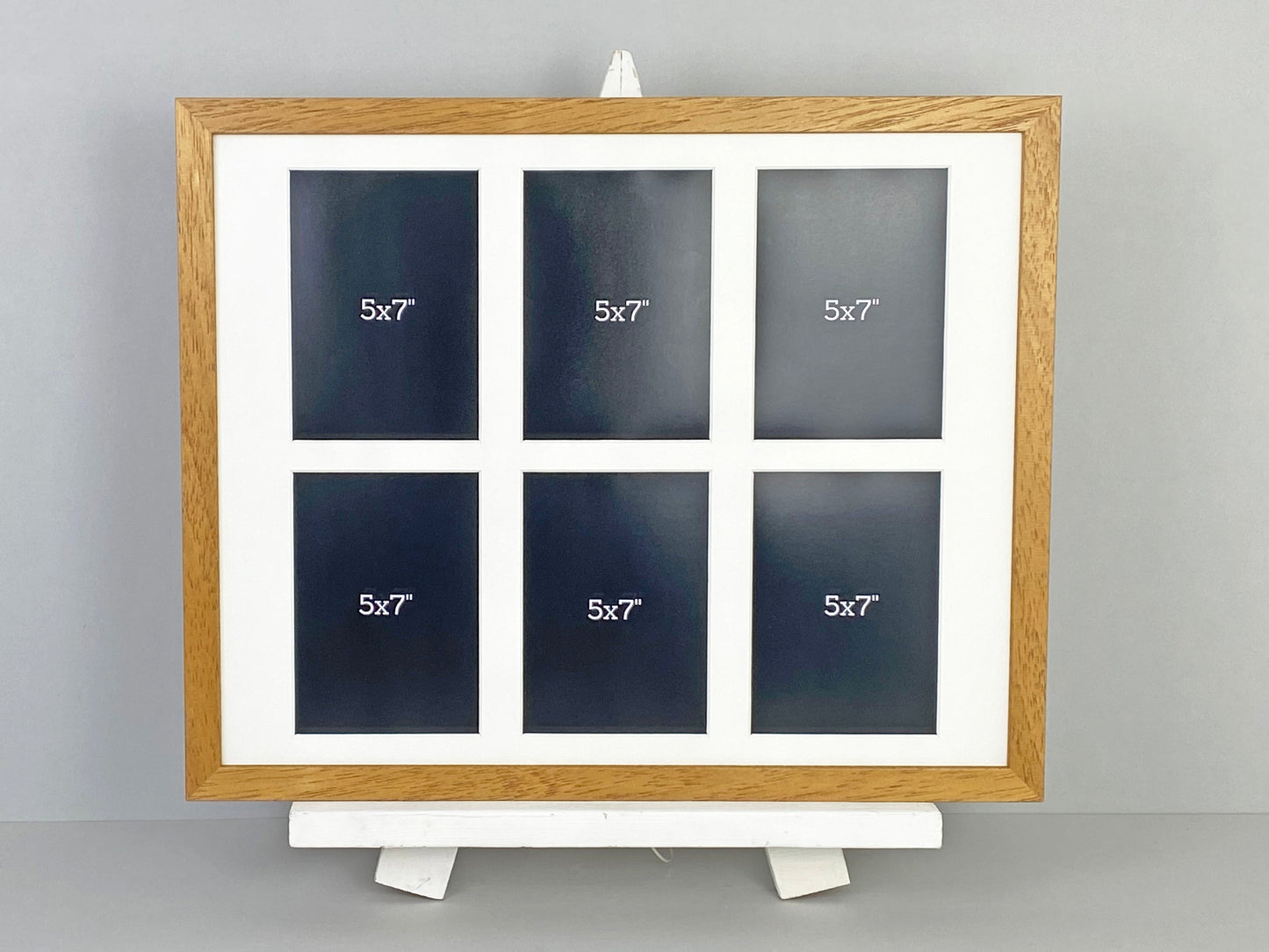 Suits Six 5x7" Photos. 40x50cm. Wooden Multi Aperture Photo Frame. - PhotoFramesandMore