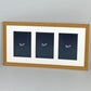 Suits Three 5x7" Photos. 25x50cm. Wooden Multi Aperture/ Collage Frame. - PhotoFramesandMore - Wooden Picture Frames