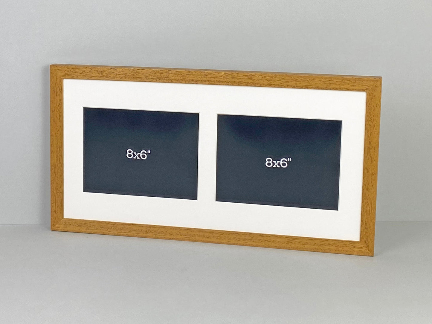 Suits Two 8x6" Photos. 25x50cm. Wooden Multi picture Frame - PhotoFramesandMore