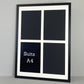 Suits Four A4 Photos / Certificates. 50x70cm. Multi Aperture Photo Frame. - PhotoFramesandMore - Wooden Picture Frames