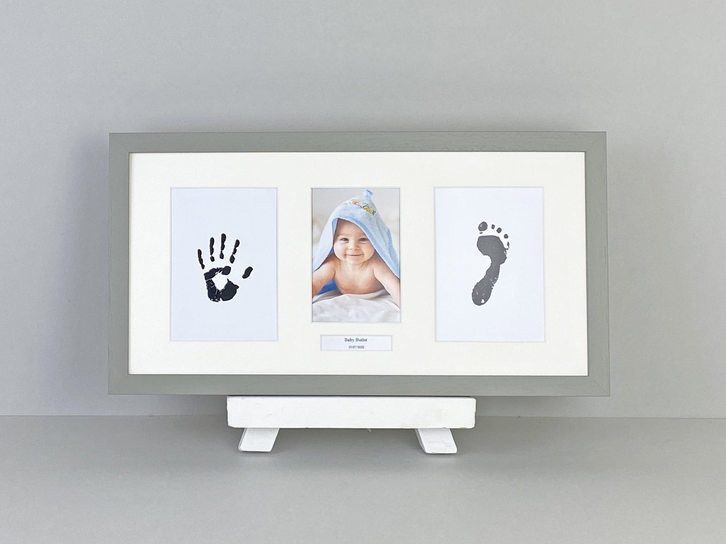 Capture The Memory Frames. Handmade Photo Frame for Baby's Hand&Foot Prints, Inkless kit included. 25x50cm. A Perfect Gift for New Parents. - PhotoFramesandMore - Wooden Picture Frames