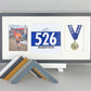 Medal display Frame with Apertures for Medal, Bib number and Photo. - PhotoFramesandMore - Wooden Picture Frames