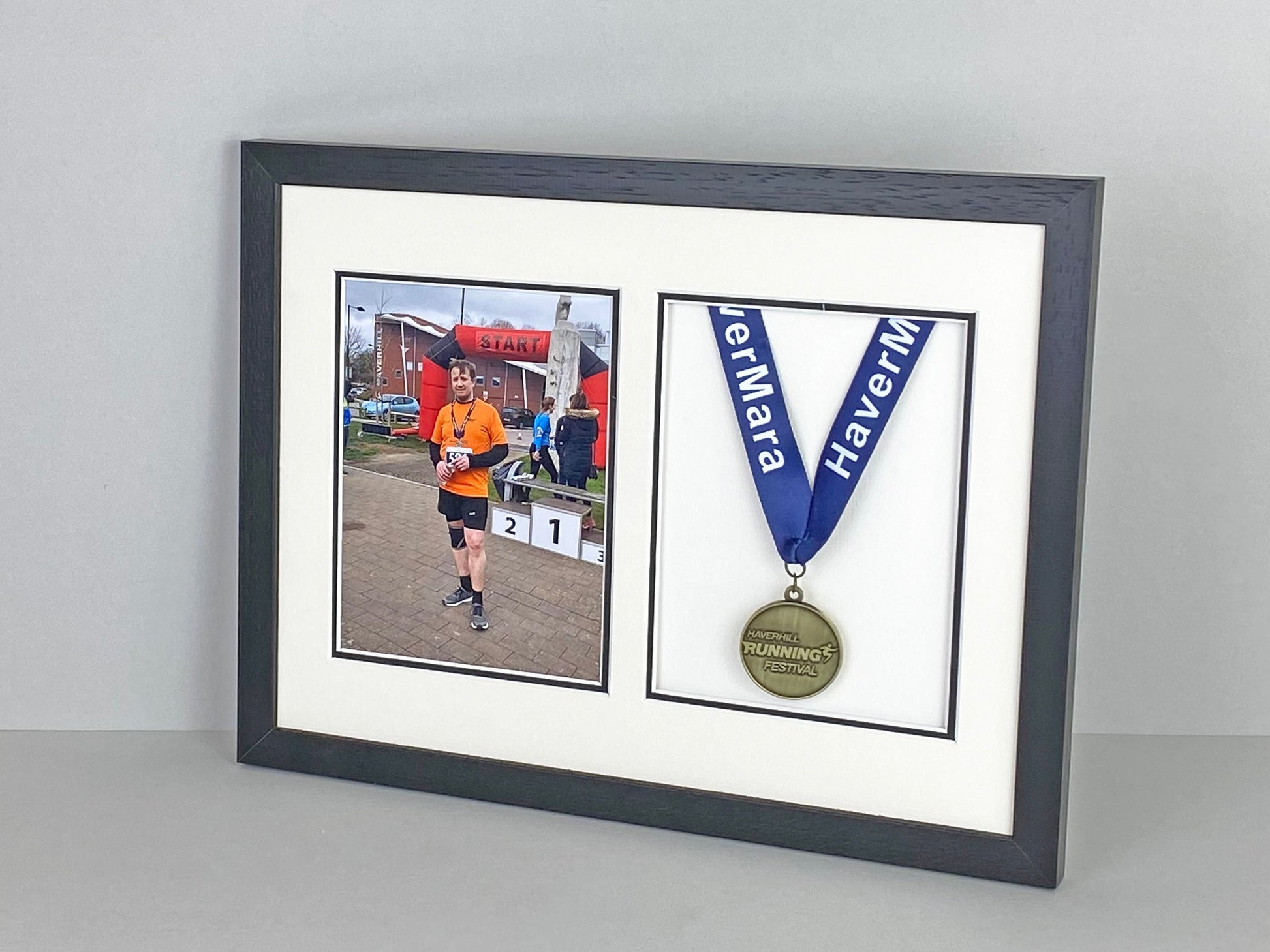 Medal display Frame with Apertures for Medal & Photo. 30x40cm - PhotoFramesandMore - Wooden Picture Frames