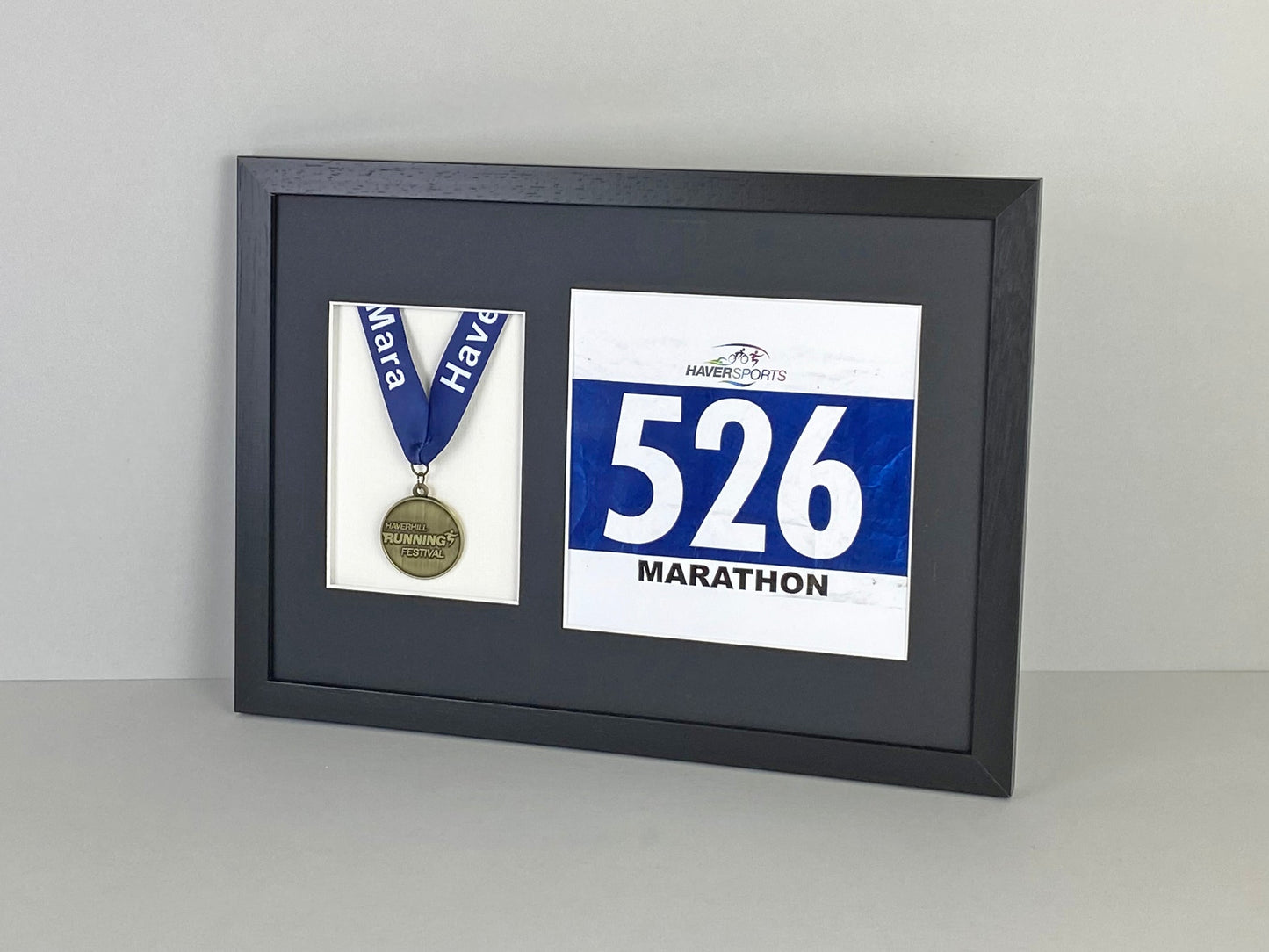 Medal display Frame with Apertures for Medal & Bib. A3 Size. - PhotoFramesandMore - Wooden Picture Frames