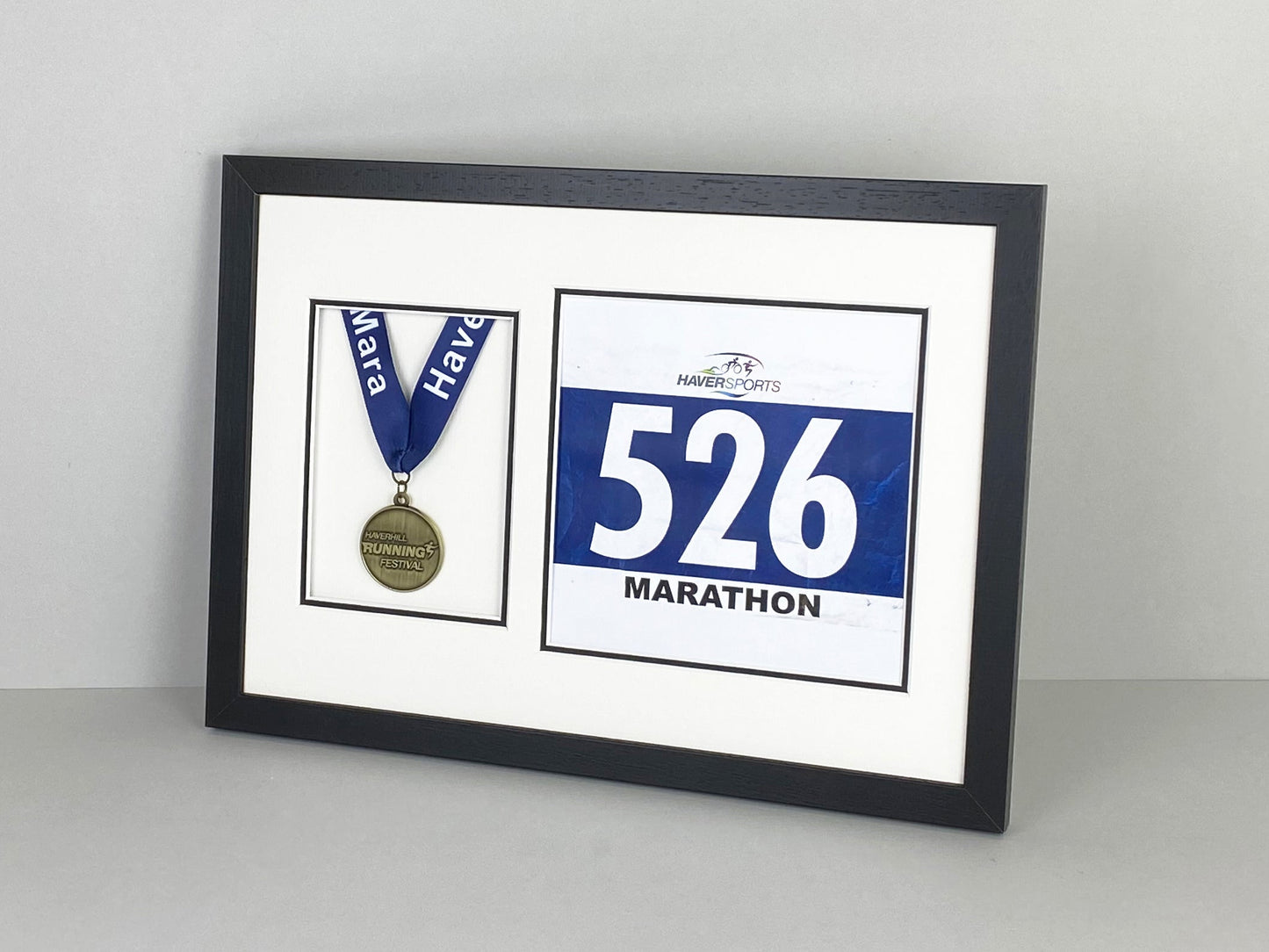 Medal display Frame with Apertures for Medal & Bib. A3 Size. - PhotoFramesandMore - Wooden Picture Frames