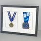 Medal display Frame with Apertures for Two Medals. 30x40cm. - PhotoFramesandMore - Wooden Picture Frames