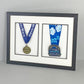 Medal display Frame with Apertures for Two Medals. 30x40cm. - PhotoFramesandMore - Wooden Picture Frames