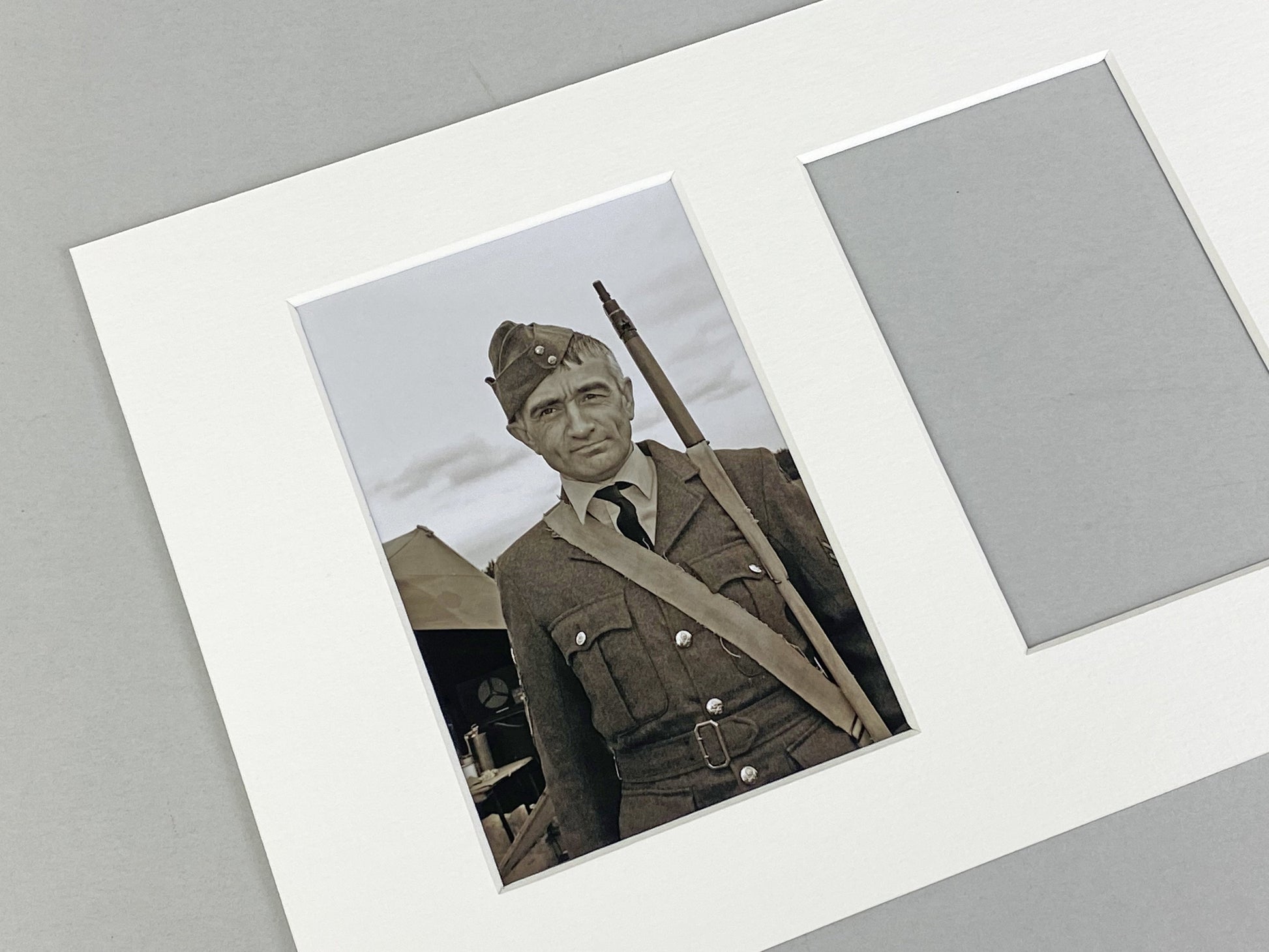 Military and Service Medal display Frame for Four Medals and Two 6x4" Photographs. 20x50cm. - PhotoFramesandMore - Wooden Picture Frames