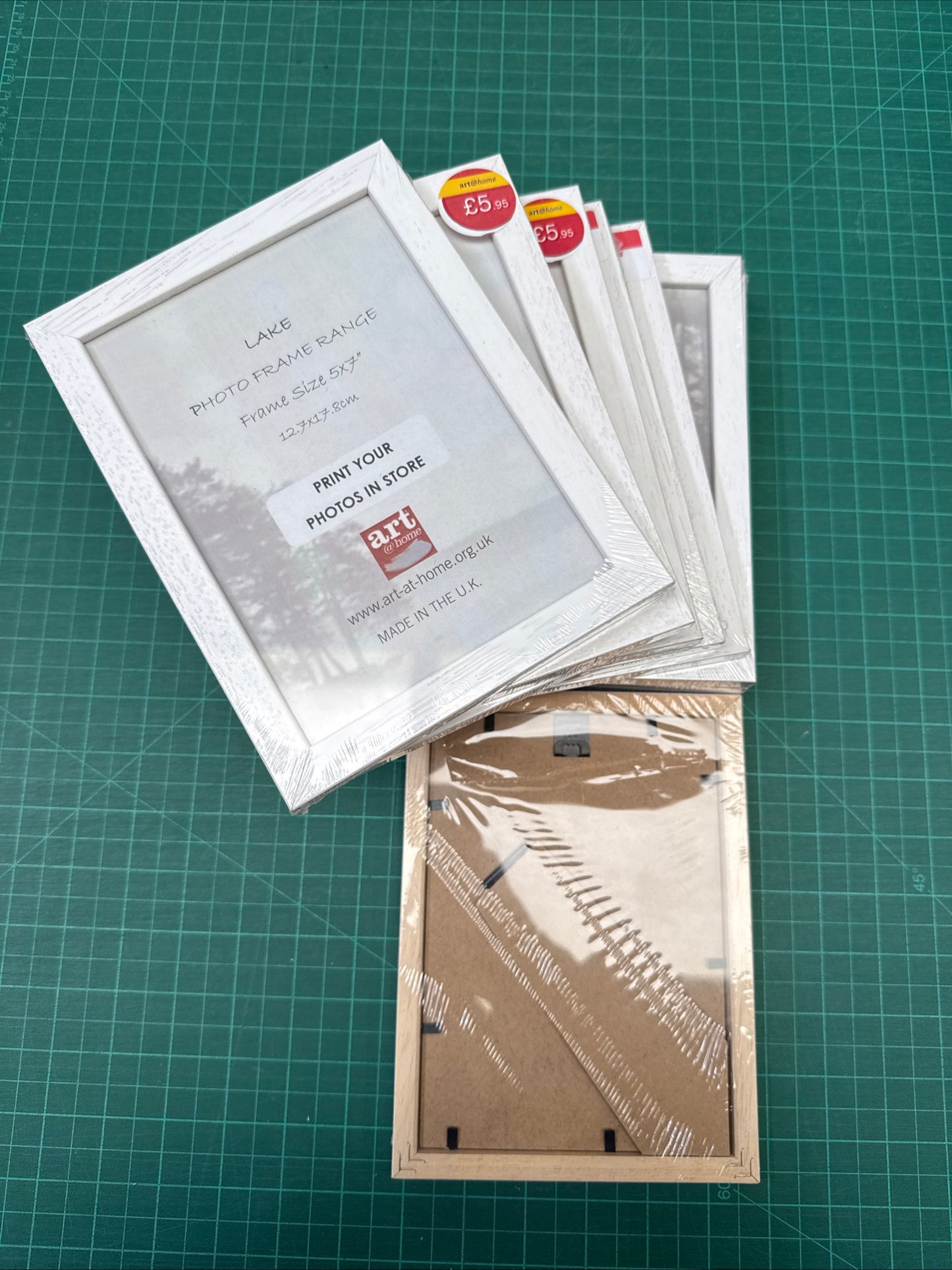 CLEARANCE PHOTO FRAMES - Packs of 5 - Wood Grain Finish