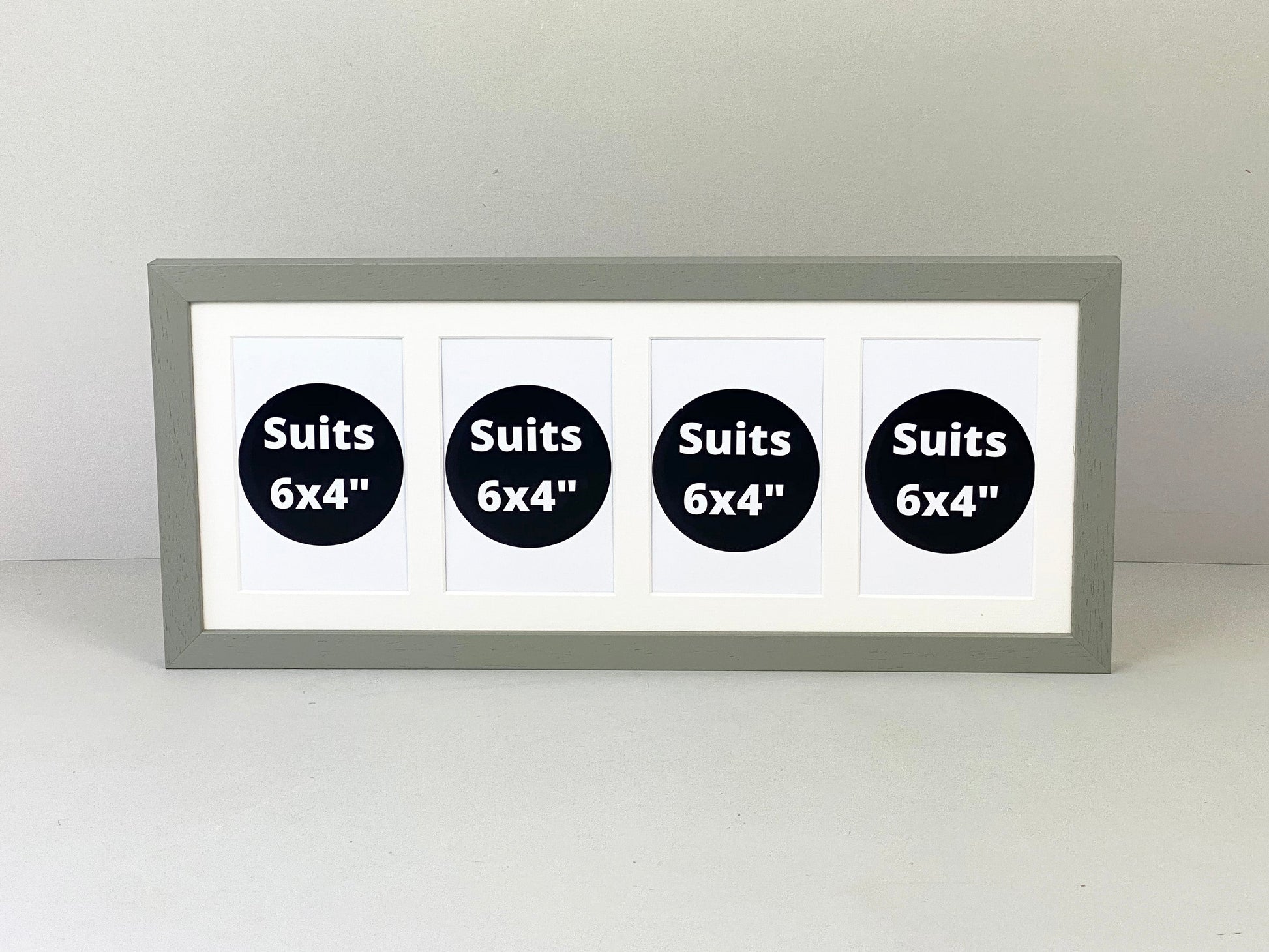 Suits Four 6x4" photos. 20x50cm. Wooden Multi Aperture Frame. - PhotoFramesandMore - Wooden Picture Frames