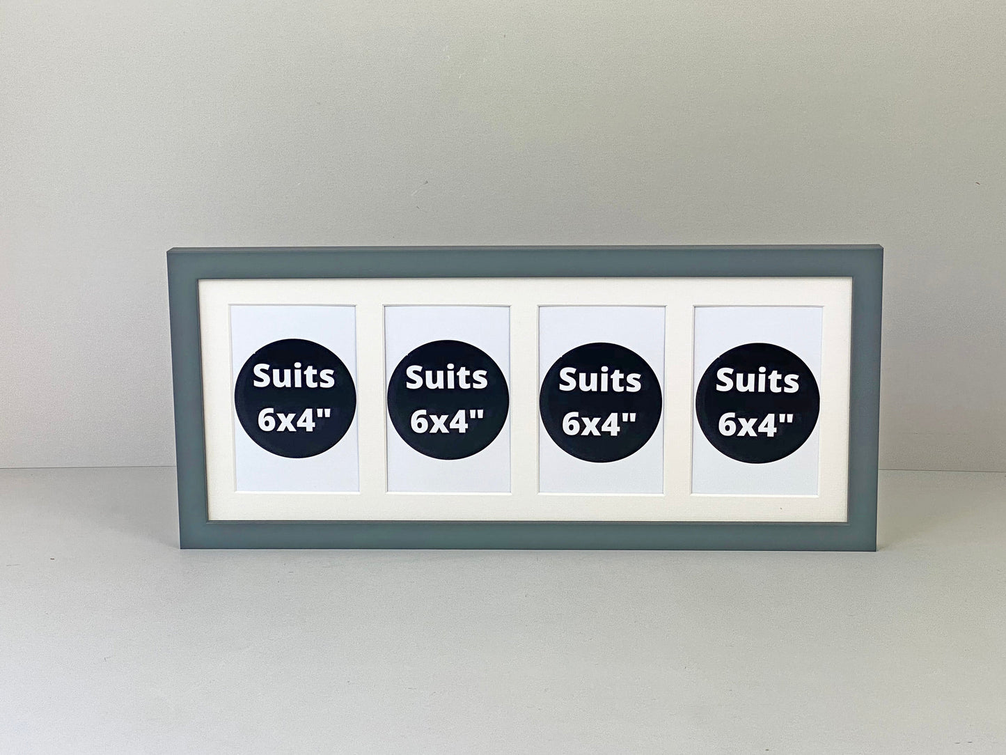 Suits Four 6x4" photos. 20x50cm. Wooden Multi Aperture Frame. - PhotoFramesandMore - Wooden Picture Frames