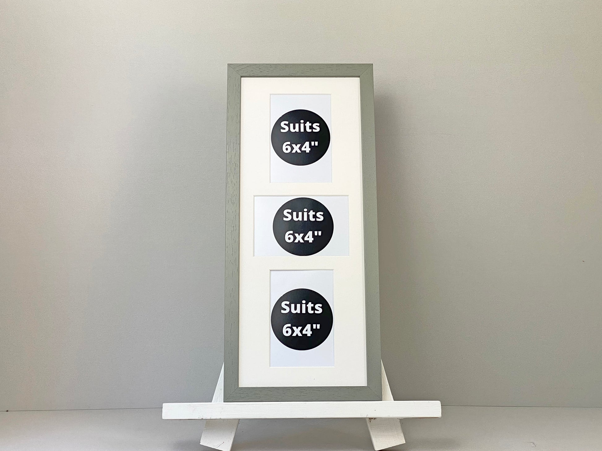 Suits Three 6x4" Photos. 20x50cm. Wooden Multi Photo Frame. - PhotoFramesandMore - Wooden Picture Frames