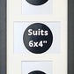 Suits Three 6x4" Photos. 20x50cm. Wooden Multi Photo Frame. - PhotoFramesandMore - Wooden Picture Frames