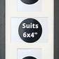 Suits Three 6x4" Photos. 20x50cm. Wooden Multi Photo Frame. - PhotoFramesandMore - Wooden Picture Frames