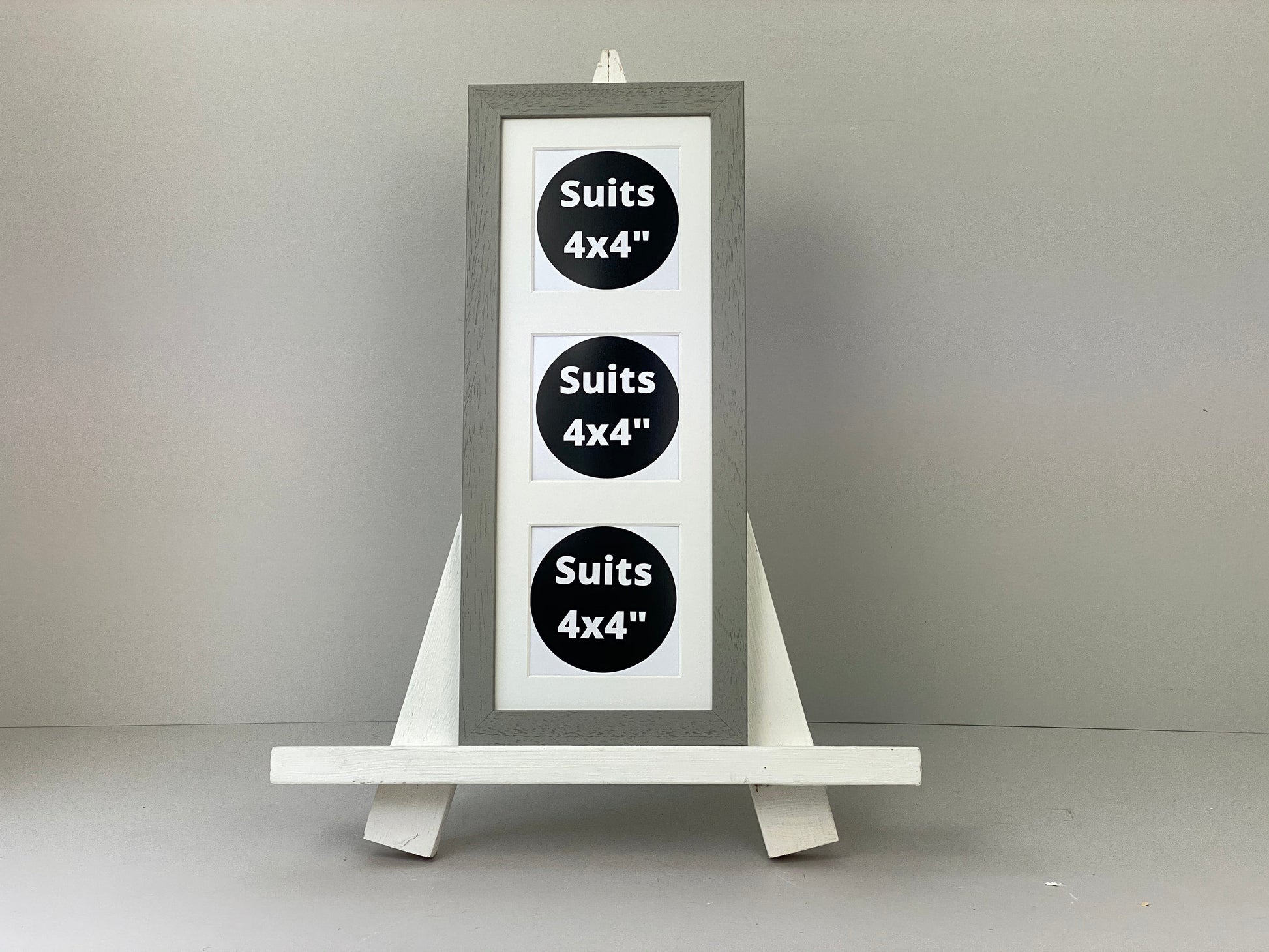 Suits Three 4x4" photos. 15x40cm. Portrait or Landscape. Wooden Collage Photo Frame. - PhotoFramesandMore - Wooden Picture Frames