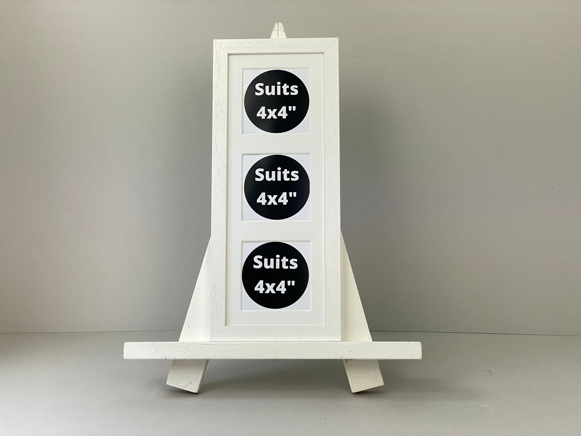 Suits Three 4x4" photos. 15x40cm. Portrait or Landscape. Wooden Collage Photo Frame. - PhotoFramesandMore - Wooden Picture Frames