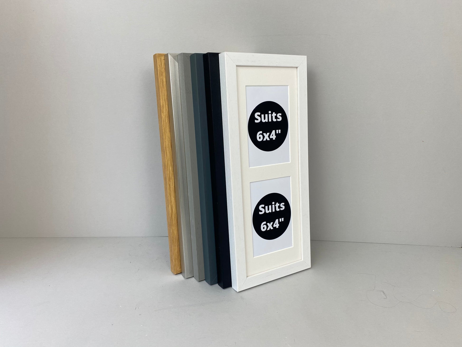 Suits Two 6x4" photos. 15x40cm. Portrait or Landscape. Wooden Collage Photo Frame. - PhotoFramesandMore - Wooden Picture Frames