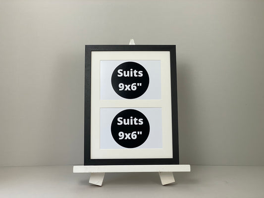 Suits Two 9x6" photos.  30x40cm. Wooden Multi Aperture Photo Frame. - PhotoFramesandMore - Wooden Picture Frames