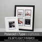 Polaroid I-TYPE Film Float Frame - Suits Four Polaroids | Wooden Photo Frame showing the entire Photo, including border. - PhotoFramesandMore - Wooden Picture Frames