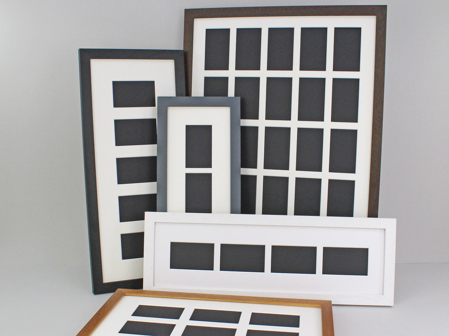 Instax Wide. Suits Nine Instax wide sized Photos, Visual aperture 9.5x5.8cm. A3 Wooden Multi Aperture Frame. - PhotoFramesandMore - Wooden Picture Frames